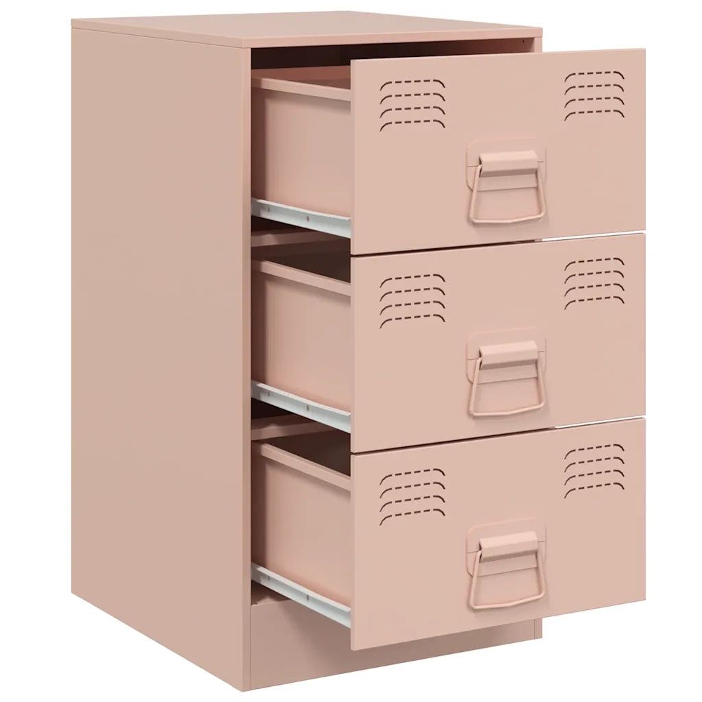 Comodini 2 pz Rosa 34,5x39x62 cm in Acciaio