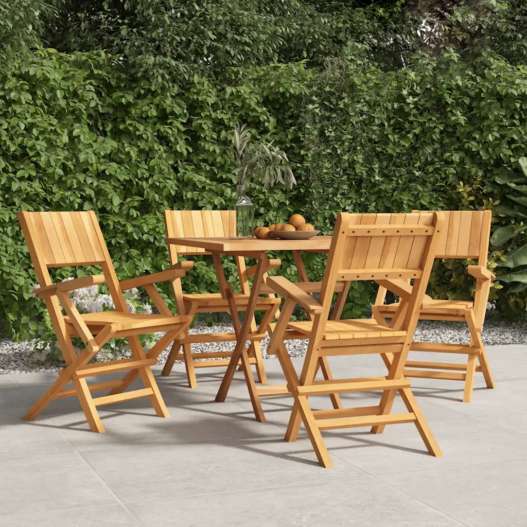 Sedie da Giardino Pieghevoli 4 pz | Sedie da Esterno 55x61x90cm Legno Massello Teak