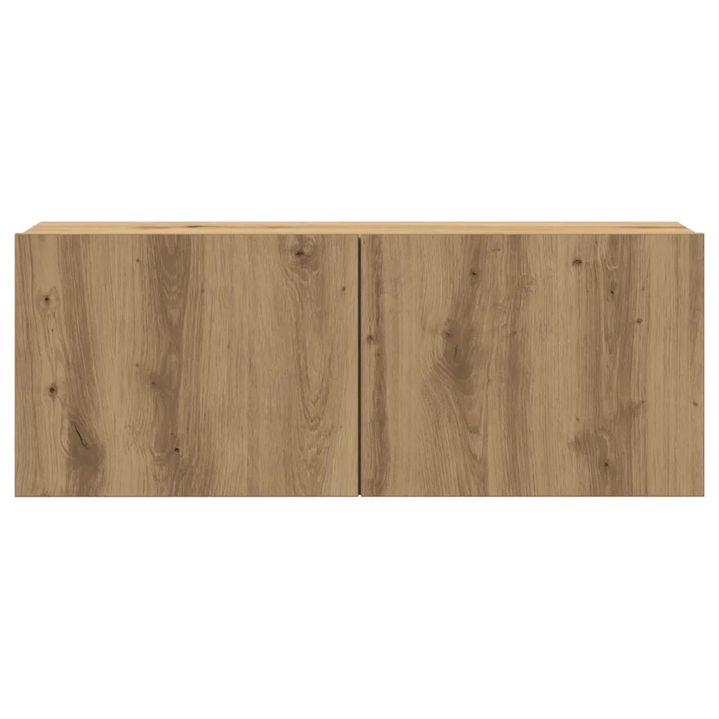Set Mobile TV 7 pz Montato a Parete Rovere in Legno Multistrato 3329014