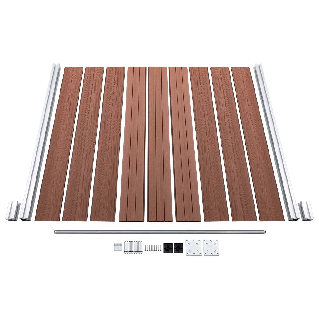 Recinzione da Giardino in WPC 1218x186 cm Marrone 3053212