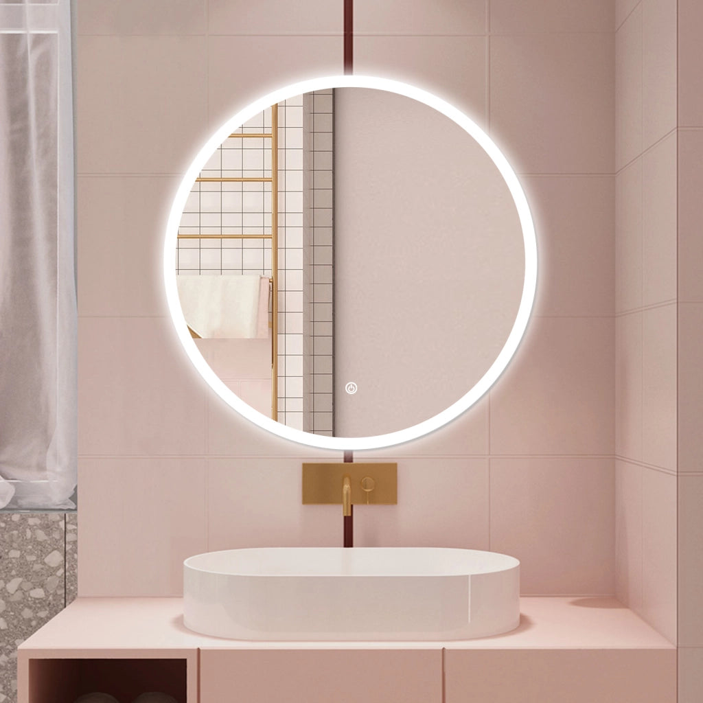 AICA Specchio da bagno 120 x 120 cm, antiappannamento, dimmerabile, interruttore touch, Funzione Memoria