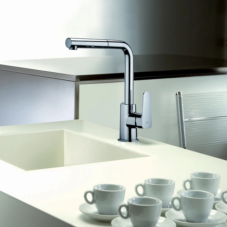 PAFFO miscelatore monocomando lavello con doccia estraibile Cromo