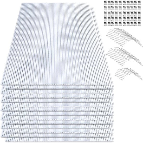 28 pannelli in policarbonato - UV-resistente 60,5x121cm 20,5m² - trasparente - pannello in policarbonato - DIY - pannello di serra - UV-resistente - 4mm di spessore