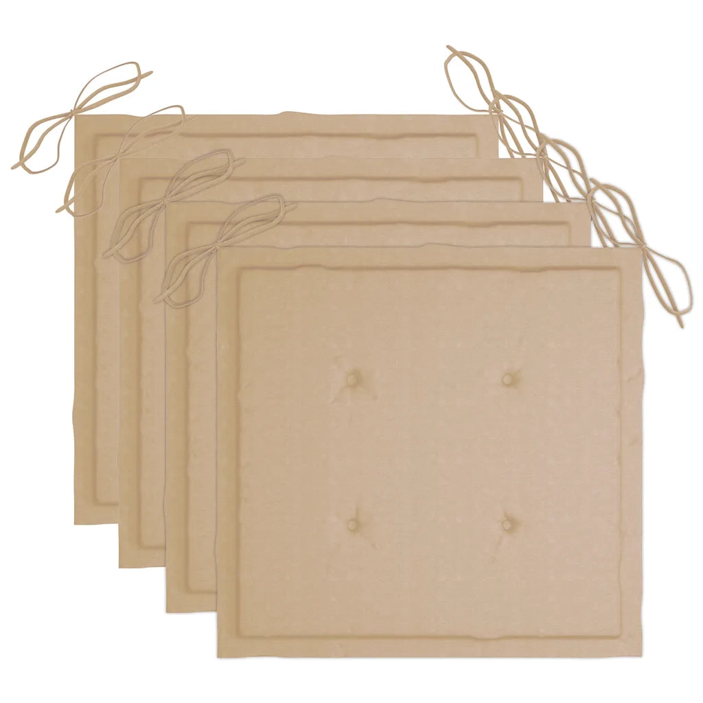 Sedie da Giardino con Cuscini 4 pz | Sedie da Esterno in Massello di Acacia Grigio