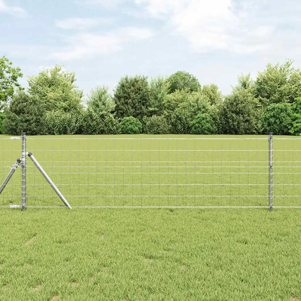 Recinzione con Posto Argento 0,6 x 50 m Acciaio e PVC