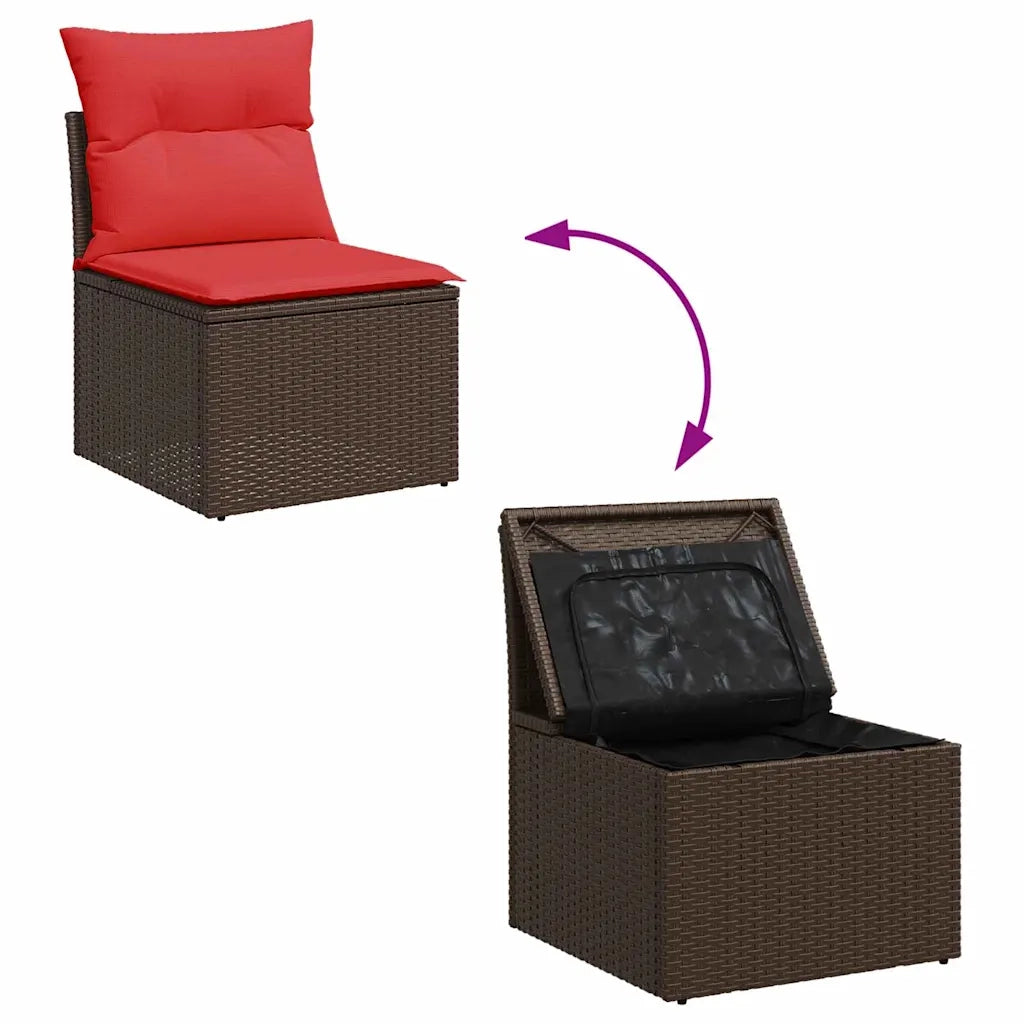 Set Divano da Giardino con cuscino 4 pcs Marrone polyrattan 3360485