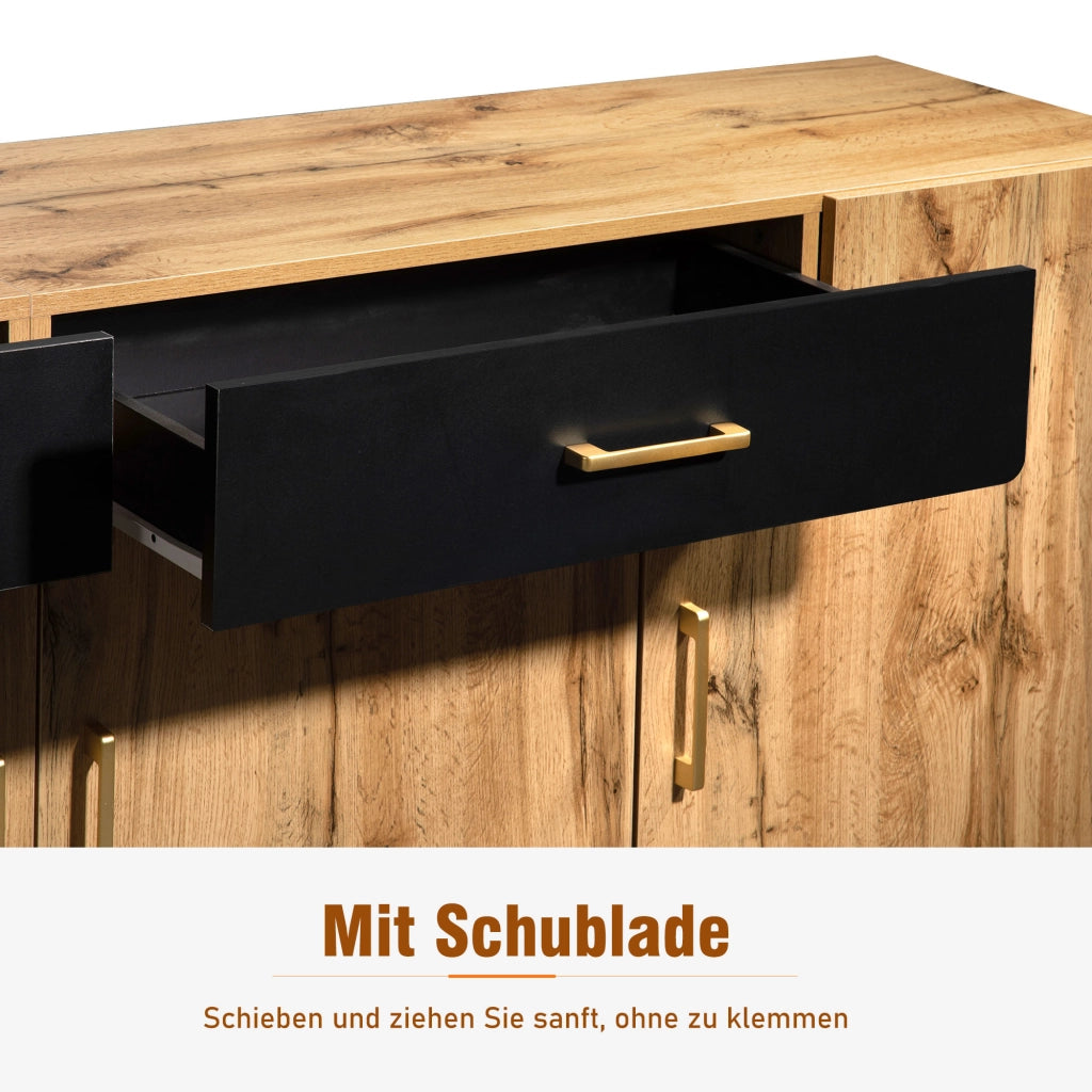 Credenza; 208x39;5x80 cm; con 4 ante; marrone