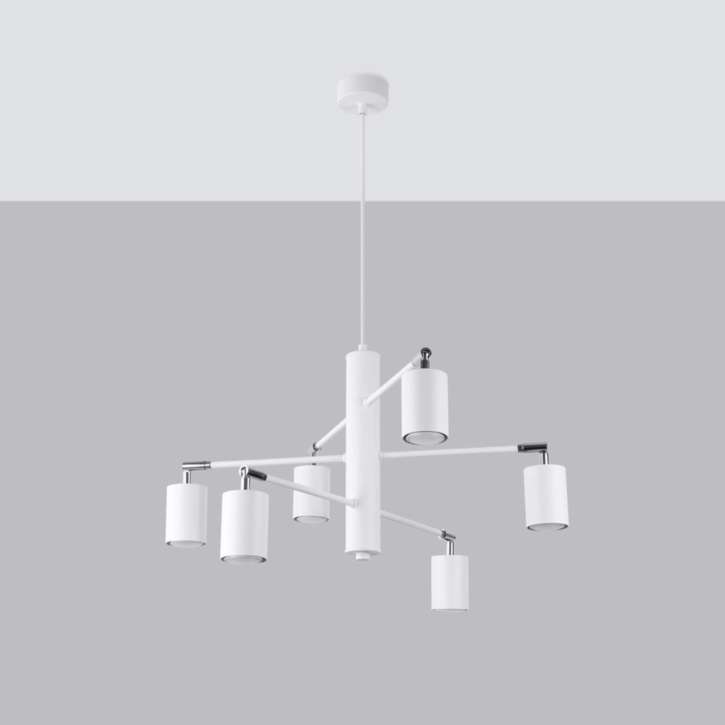 Lampada moderna in acciaio bianco a 6 luci LEMMI Bittersweet Shimmer GU10