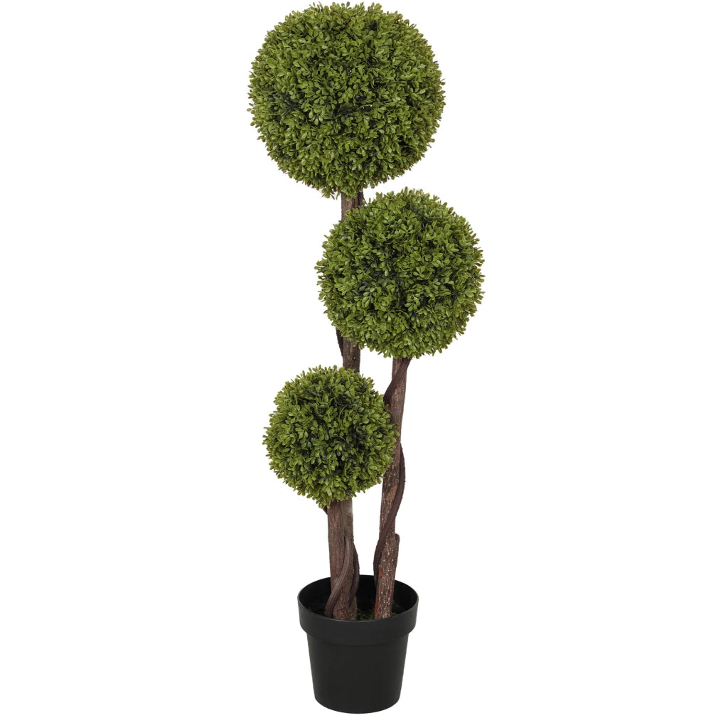 Pianta artificiale ULEVR di bosso 115 cm in plastica verde con vaso incluso, per interni ed esterni