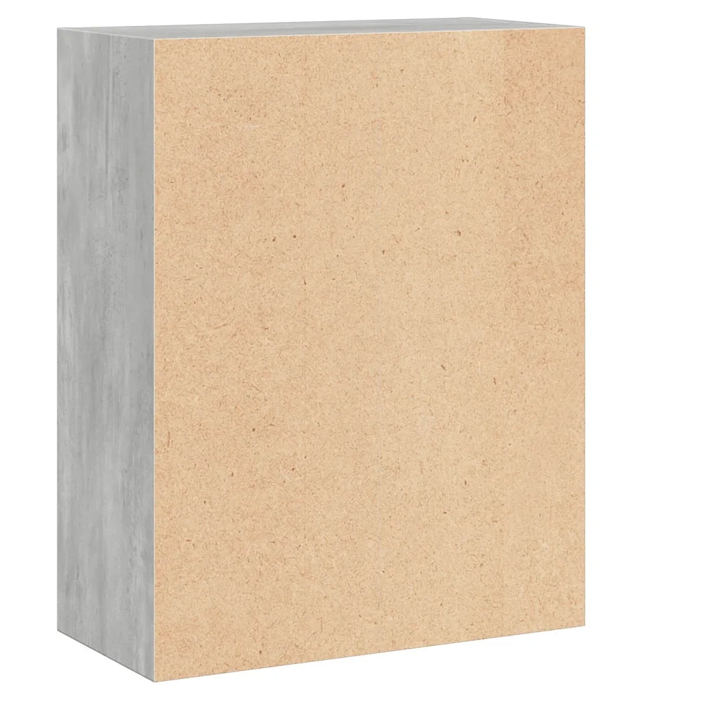 Libreria 2 Ripiani-Scaffale per Libri-Mobile di Stoccaggio Grigio Cemento 60x30x76,5 Legno Multistrato
