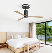 Ventilatore da soffitto 52 pollici con LED 18 W, telecomando e pale ABS nere