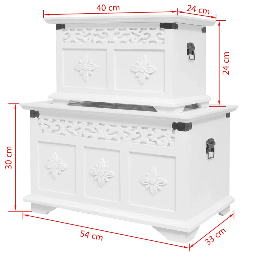 Set 2 Pezzi Cassapanche Bianche 244360