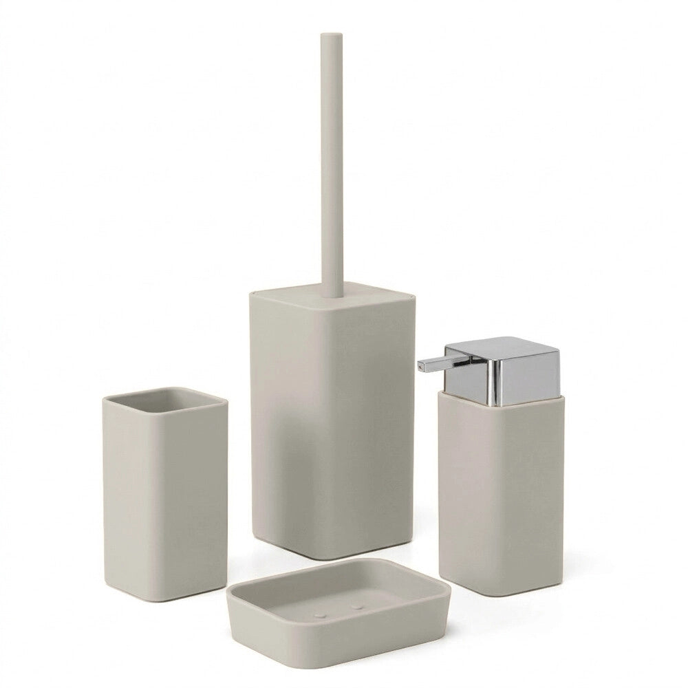 Dispenser sapone beige e cromo in plastica Star