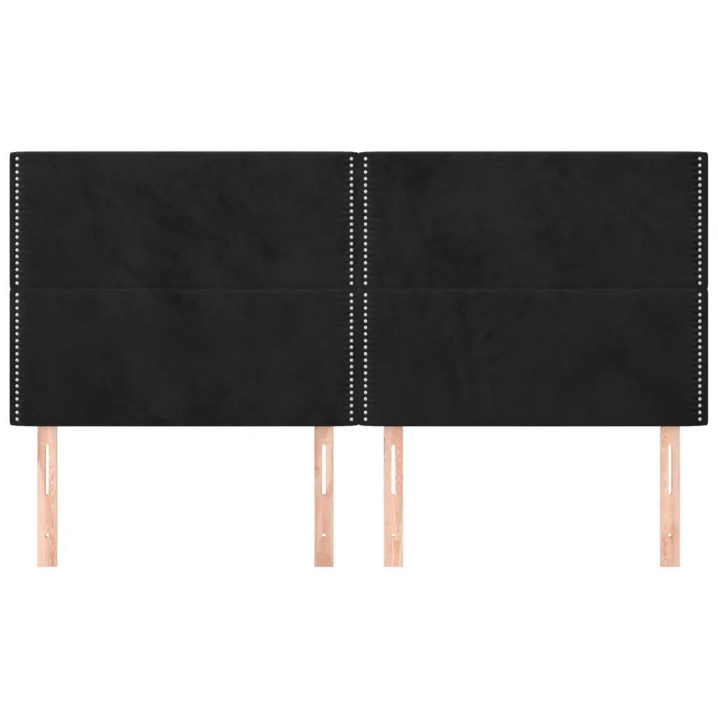 Testiera | Testata Nera 180x5x118/128 cm Velluto