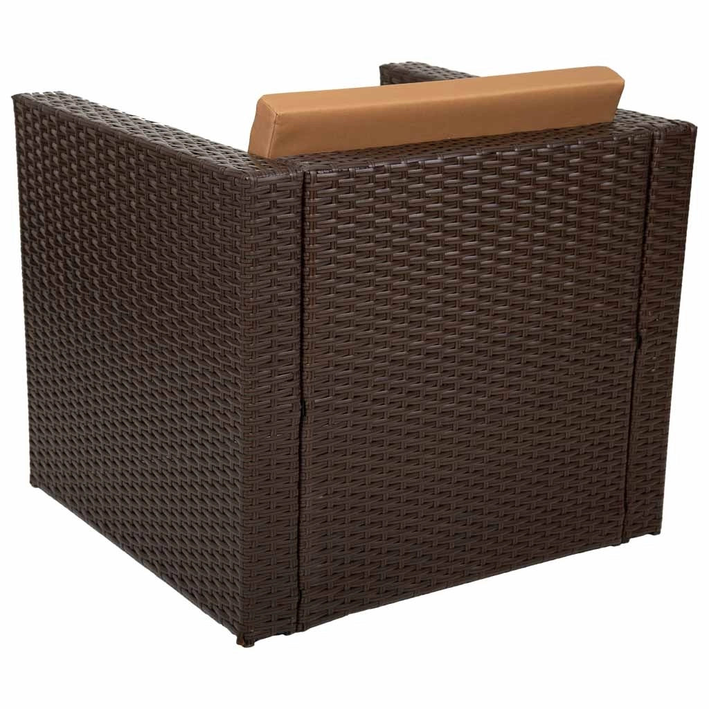 Set tavolo marrone, divano e 2 poltrone