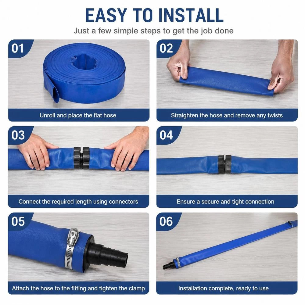 Flat Water Hose 50 M 2 Inch PVC