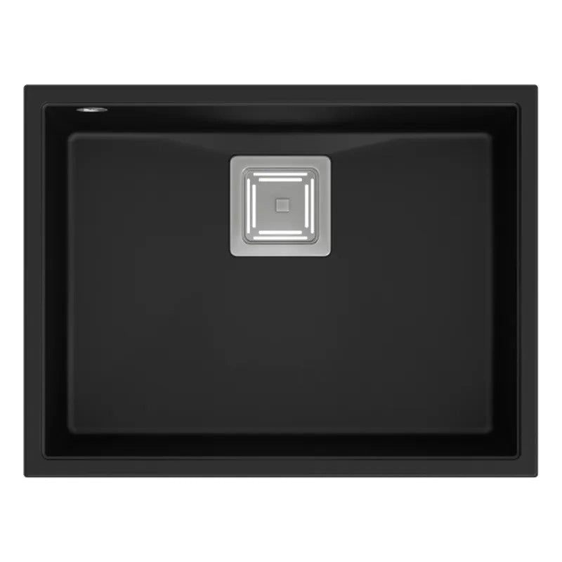 Lavello In Granito David 50 Black Tappo oro