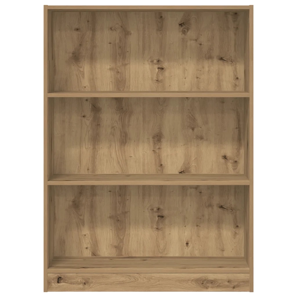 Libreria-Scaffale per Libri-Mobile di Stoccaggio Rovere Artigianale 80x24x109 cm in Legno Multistrato