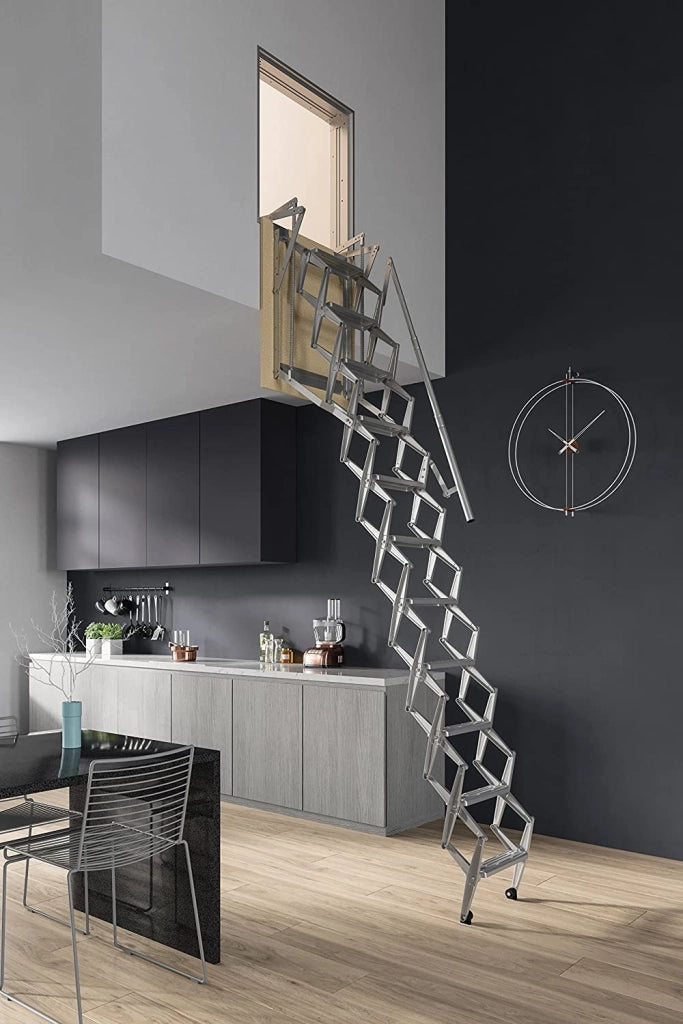 SCALA RETRATTILE A PARETE Cm 70X130 H300 A PANTOGRAFO SCARI WALL