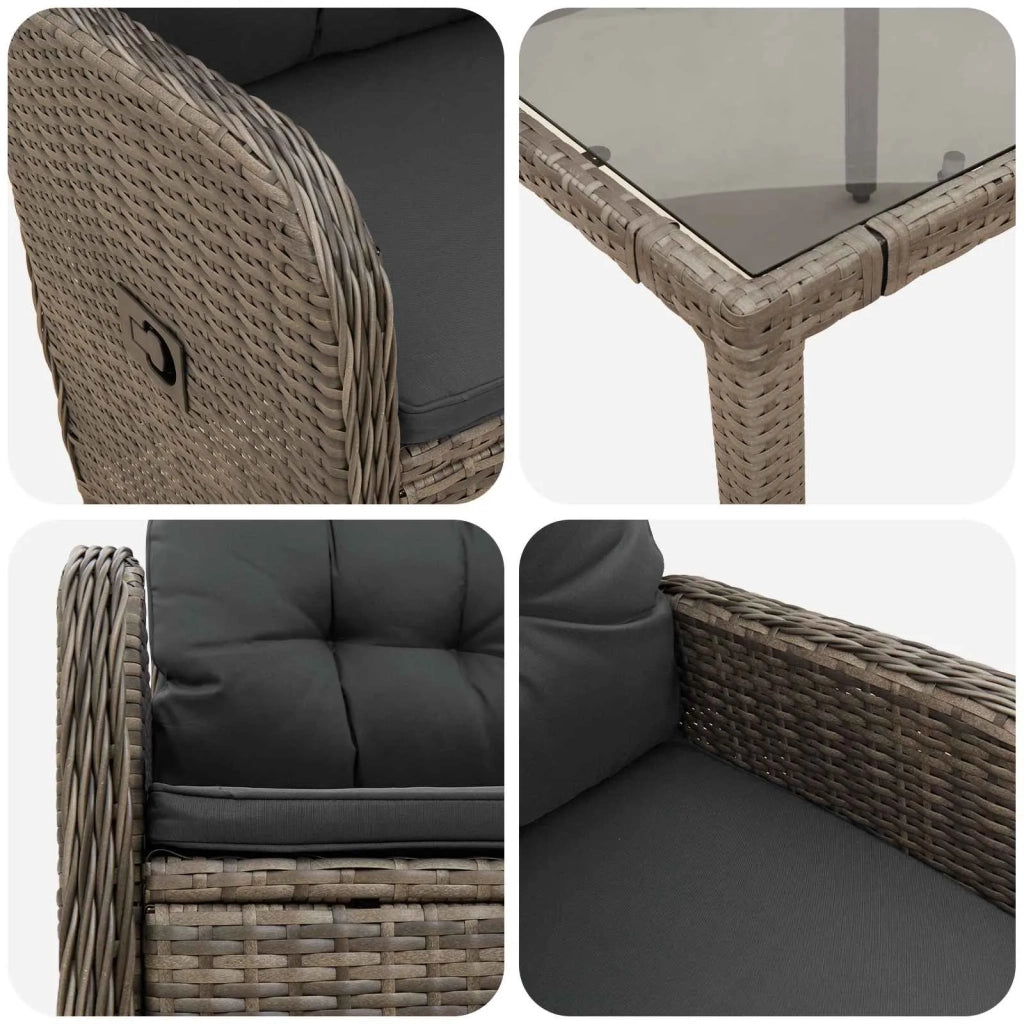 Set da pranzo per esterni 7 pz Grigio chiaro e grigio scuro 3422330