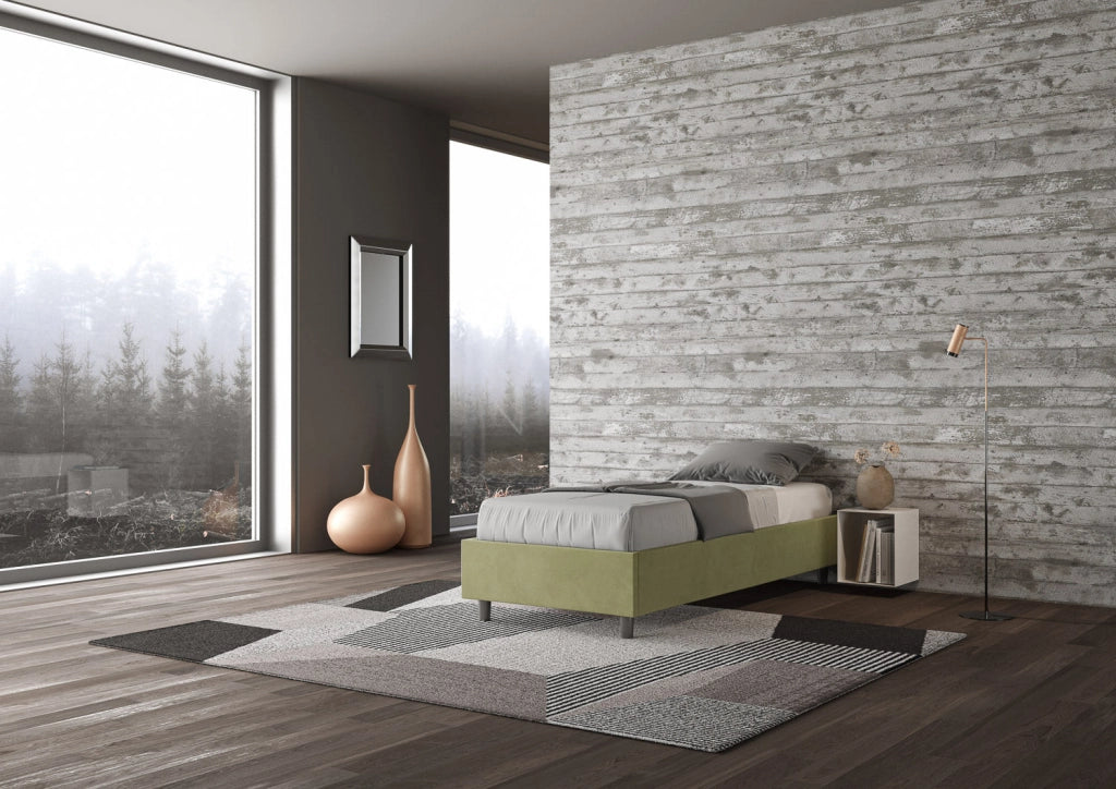 Letto Singolo Sommier 100x190 cm Senza Rete Azelia Tè Verde