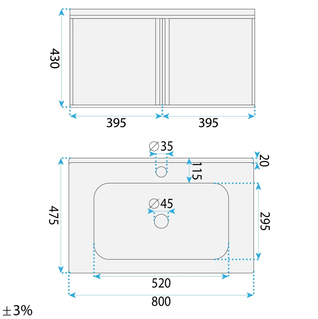 Set Di Mobili Da Bagno Con Lavabo Gama T25023 Bxm 80cm