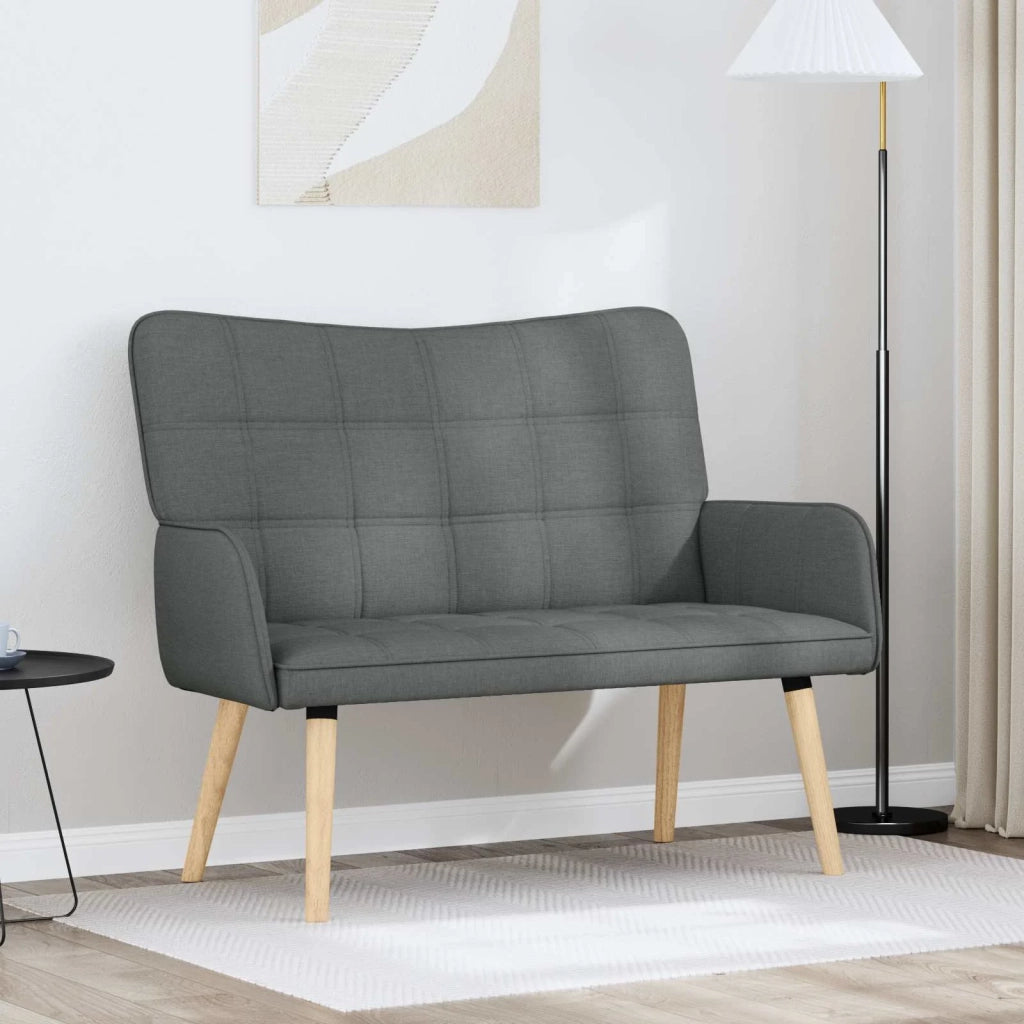 Sofa a Due Posti Grigio scuro 115 x 61 x 87 cm Tessuto 42028892