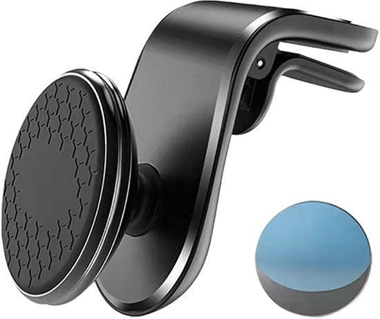 Sostegno per Telefono Auto Magnetico - 360° Rotazione - Alluminio - Universale - Antiscivolo - Nero - Esperienza di Guida Stabile - Sostegno per Auto