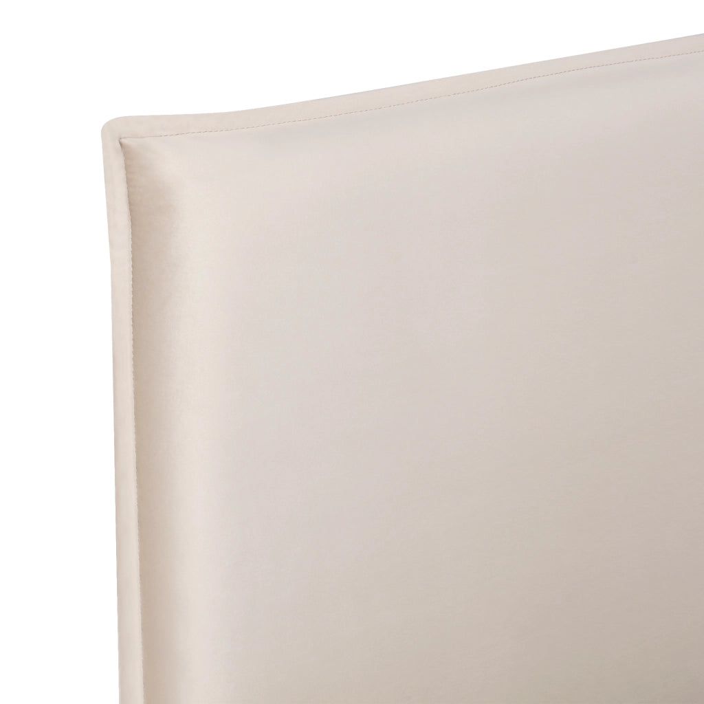 Letto contenitore 180 × 200 cm con sollevamento idraulico rete a doghe testiera imbottita velluto crema legno