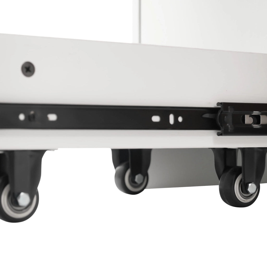 Vetrina 70x40x160 cm con LED e modulo laterale estraibile in MDF bianco