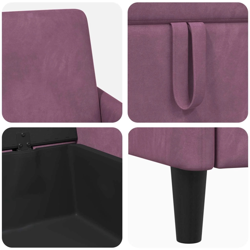 Set di Divani con Storage 2 pz Viola Poliestere 3429231
