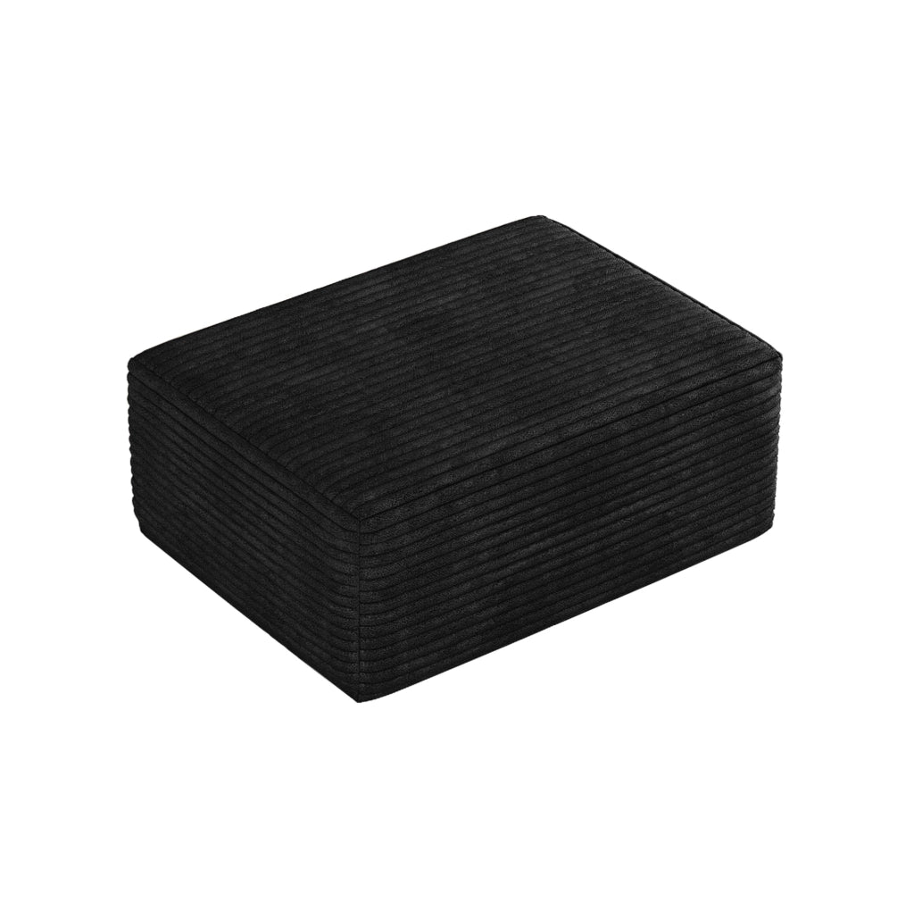 Pouf imbottito senza montaggio in tessuto nero
