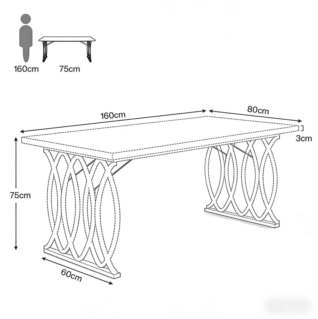 Scrivania da ufficio moderna 160x80 cm con piano in legno artificiale bianco e struttura metallica