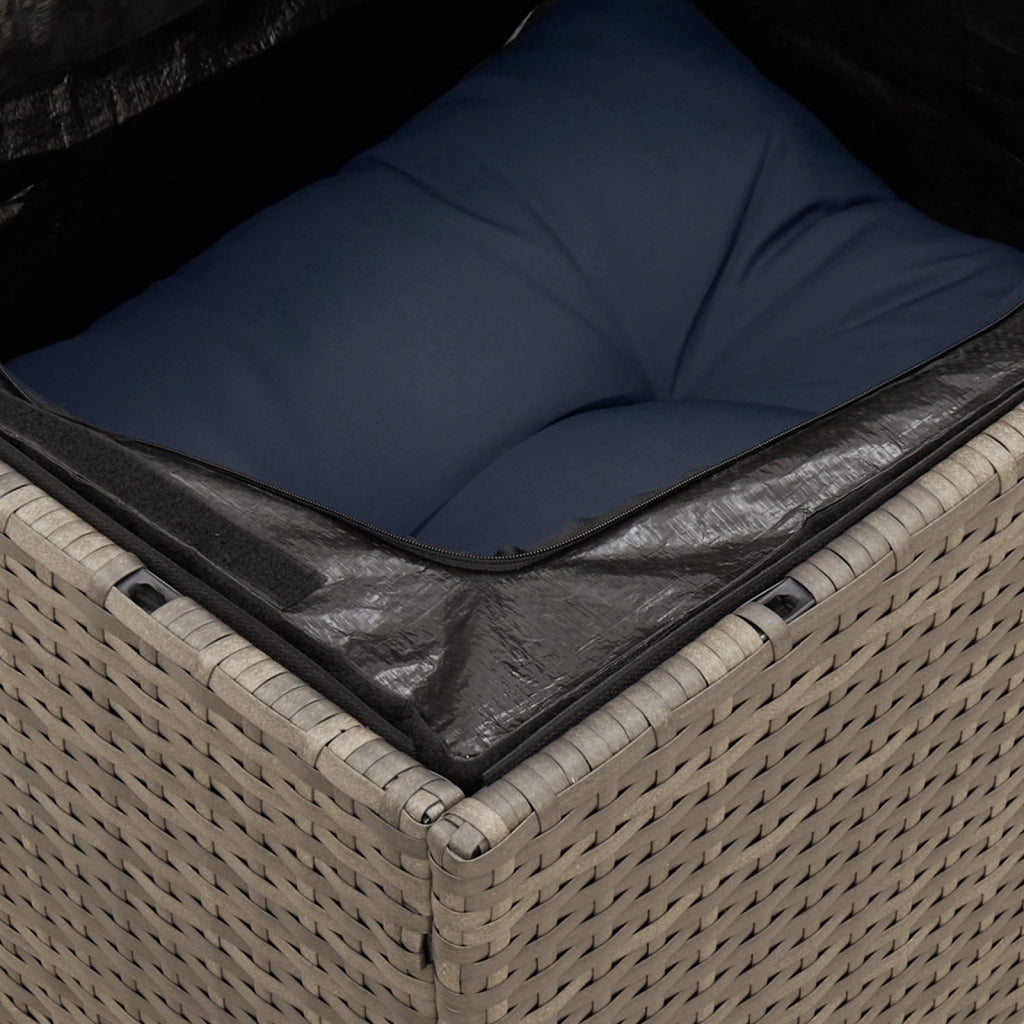 Divano da Giardino con Cuscini 3 Posti Grigio in Polyrattan 366166