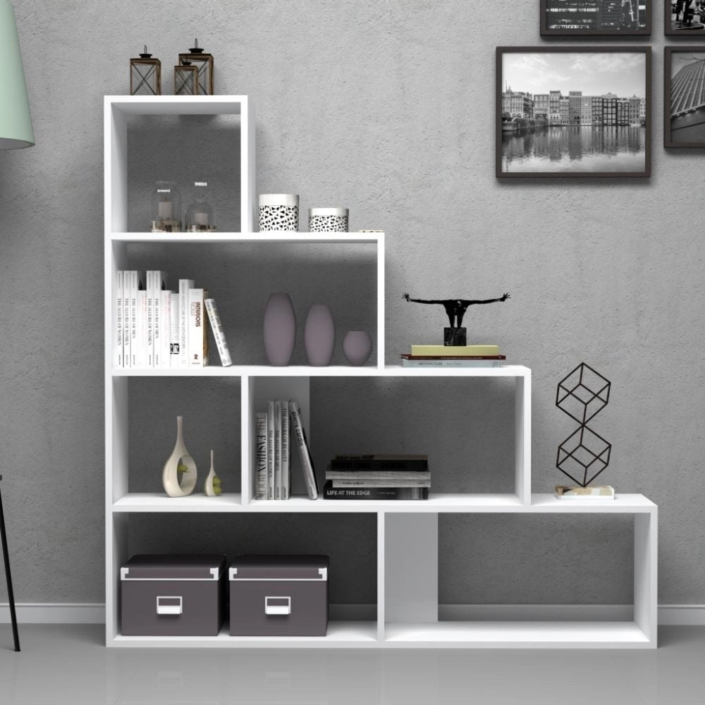 Libreria a scala Alis 145x145 cm colore bianco