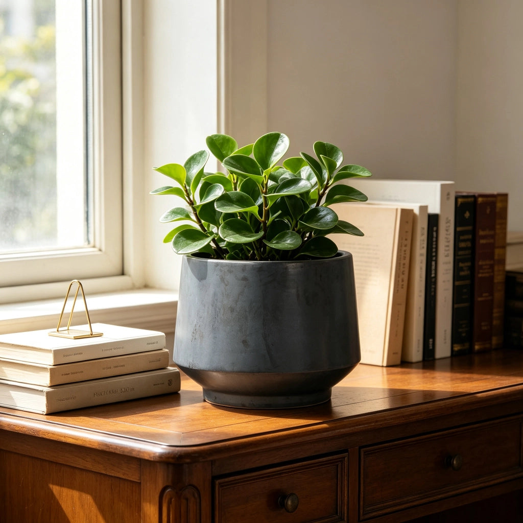 Vaso per piante in ceramica Ø 28 cm con finitura nera opaca; per interni ed esterni; resistente al gelo