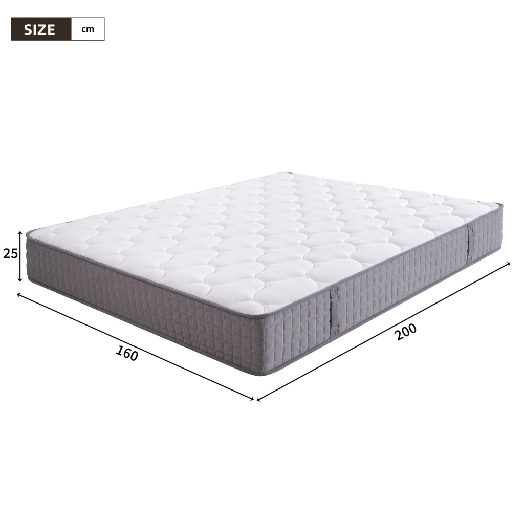 Materasso a molle insacchettate 160x200 cm; H3; 7 zone; 25 cm; bianco