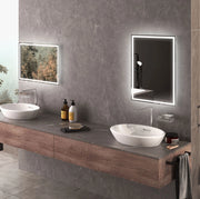 Specchio da bagno LED con interruttore touch, bianco, montaggio verticale o orizzontale