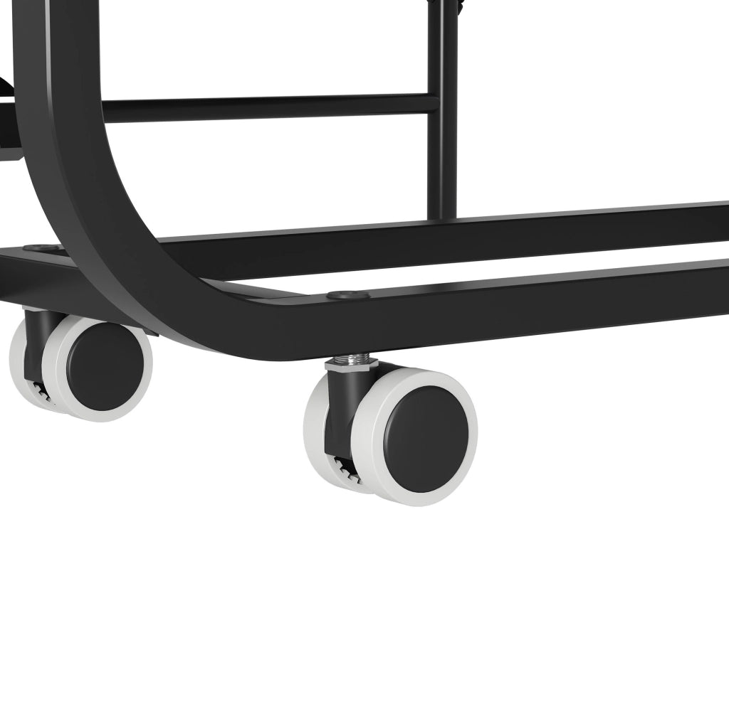 Letto pieghevole 90x190 cm con materasso memory foam 9,5 cm e struttura in metallo nero
