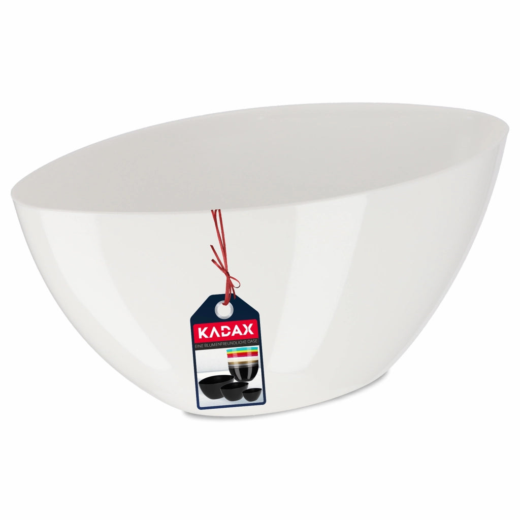 Vaso da fiori KADAX ovale da 21 cm in plastica bianca