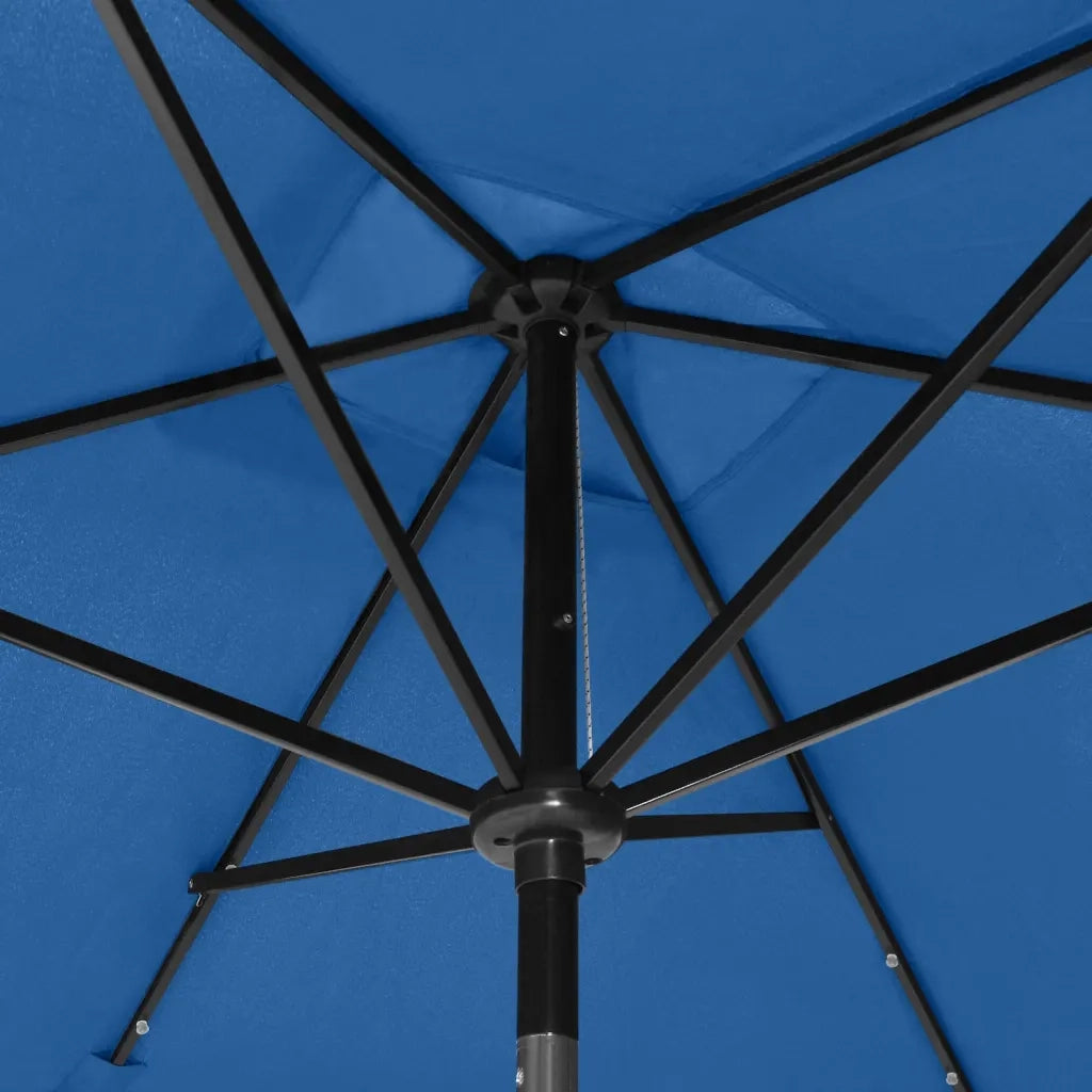 Ombrello | Parasolne a Sbalzo con Palo in Acciaio e LED Azzurro 2x3 m