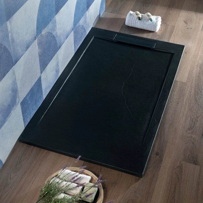 Piatto Doccia Resina Antracite 70x180 Cm Rettangolare Effetto Pi