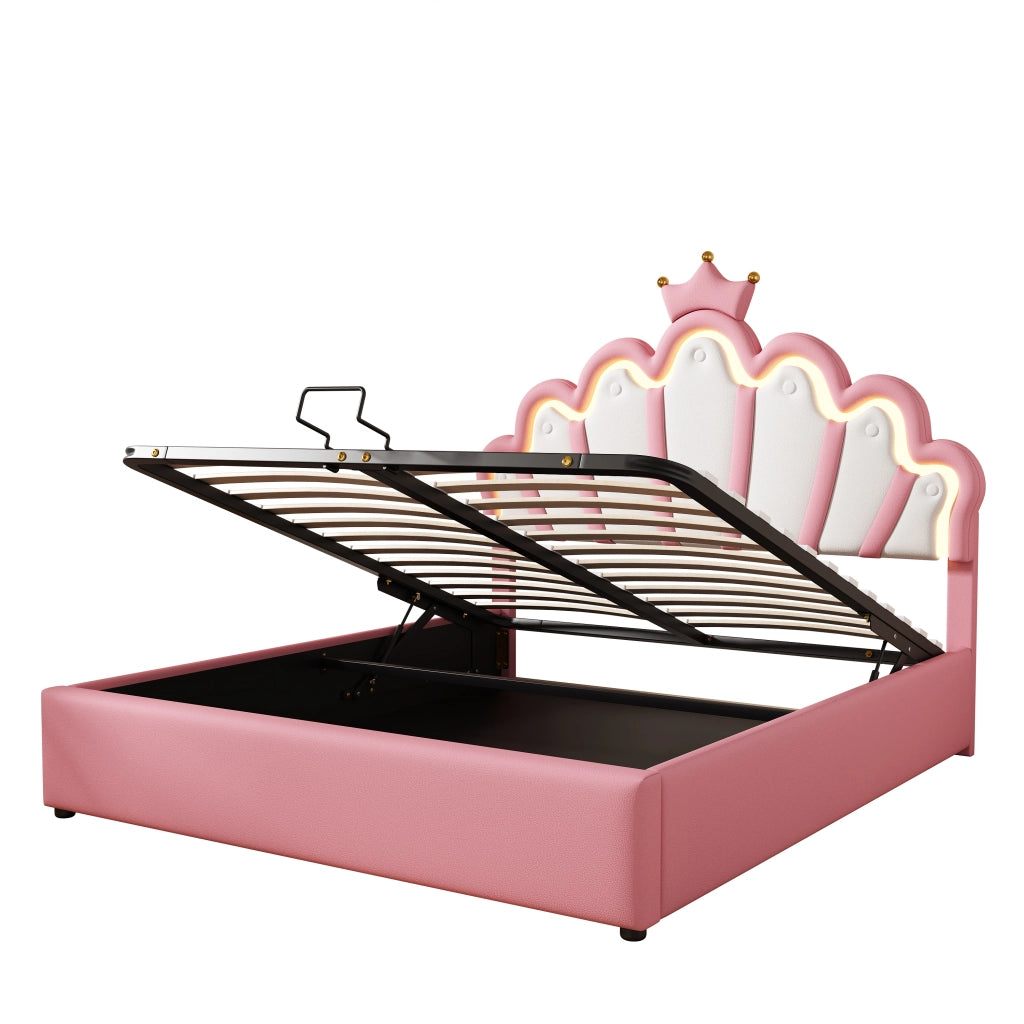 letto imbottito pu rosa 140 x 200 cm