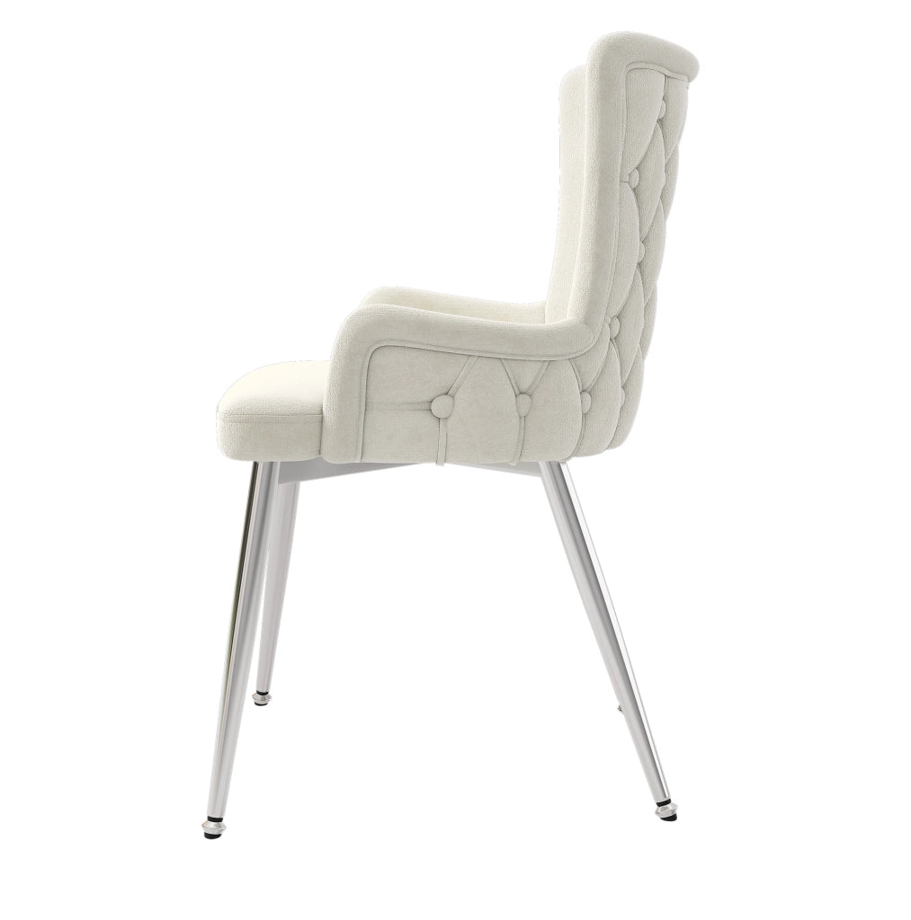 Set di 6 sedie in velluto beige