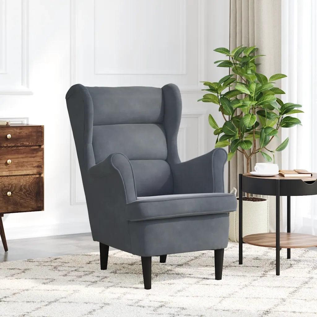 Poltrona Grigio Scuro Velluto 324060