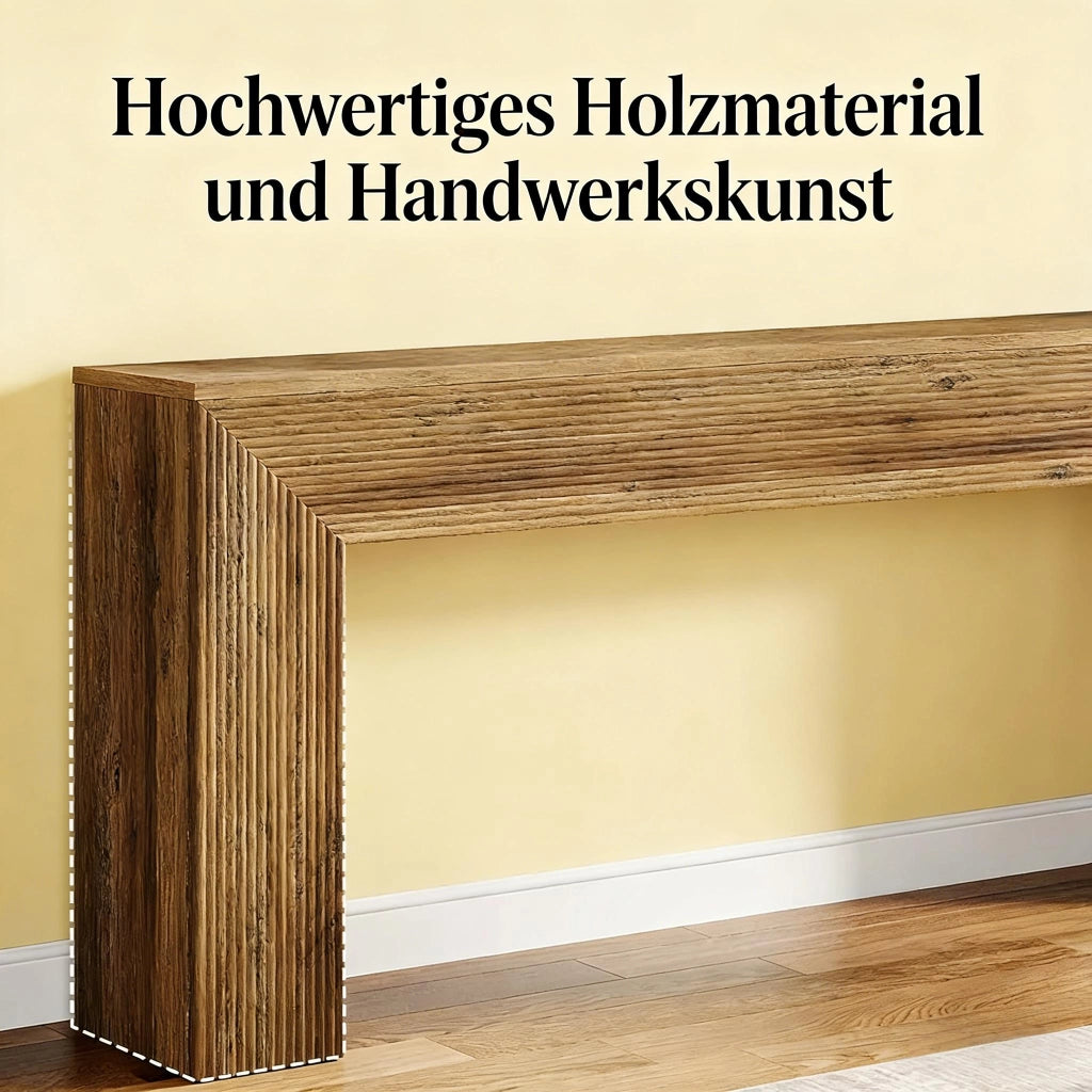 Consolle rustica in MDF marrone con piano da 160 cm e gambe rinforzate per ingresso soggiorno e corridoio