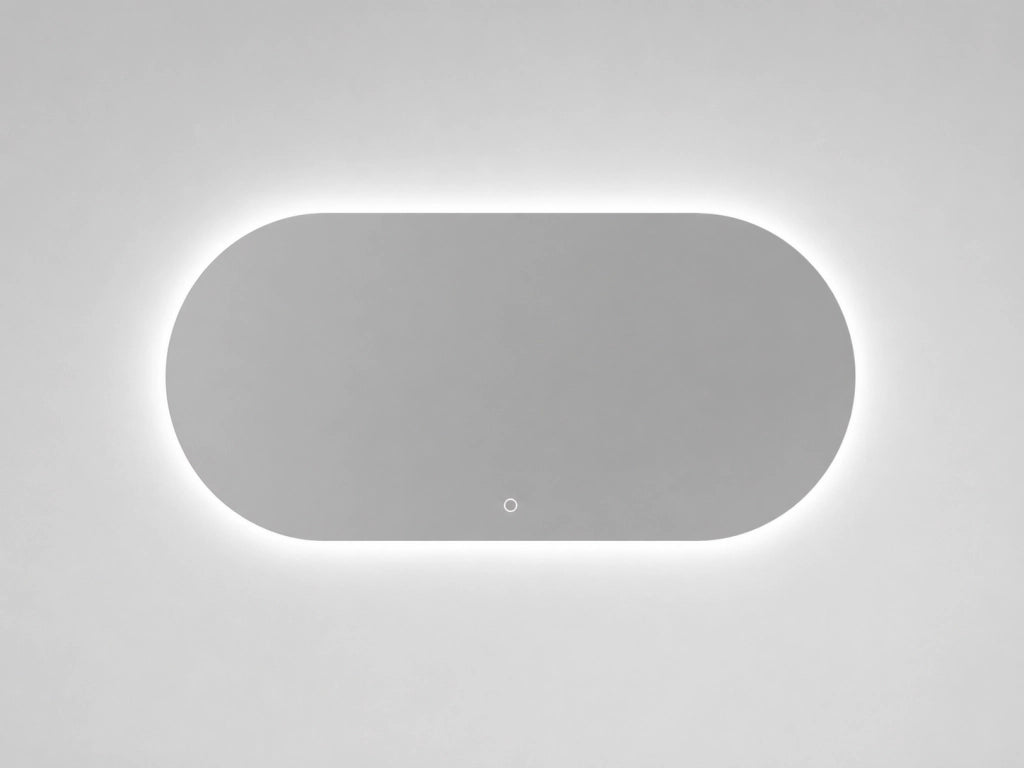 Limpido Design Base 120 cm Legno Rovere Lavabo Specchio retro illuminato