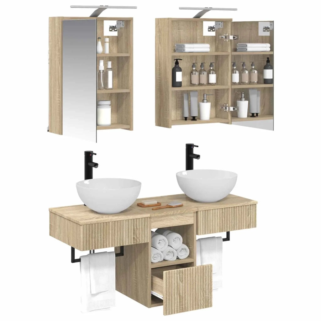 Set di Armadi da Bagno 5 pz Rovere Sonoma Legno ingegnerizzato 3406281