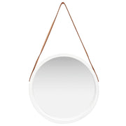 Specchio da Parete con Cinghia 50 cm Bianco 320364