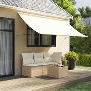 Tenda da Sole Retrattile-Tenda parasole per Patio Crema 300x150 cm in Tessuto e Acciaio